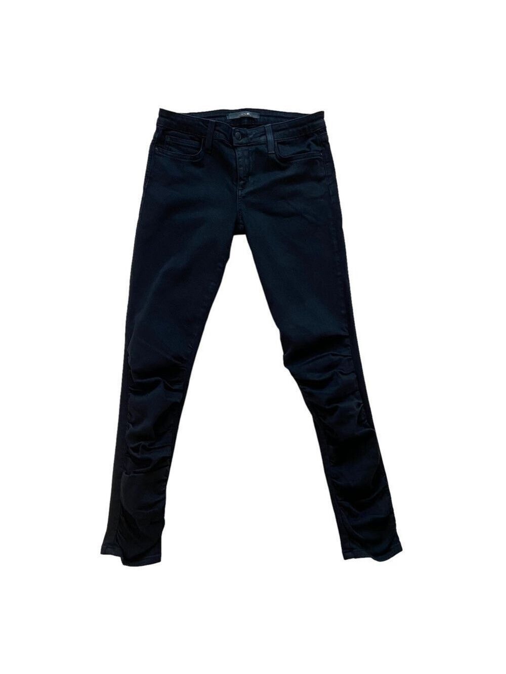 Gorgeous Joe’s jeans black skinny ankle style woven knees mid rise made USA 29